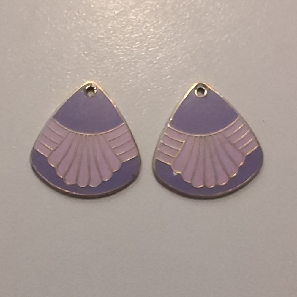 Laurel Burch Purple Art Deco Earrings